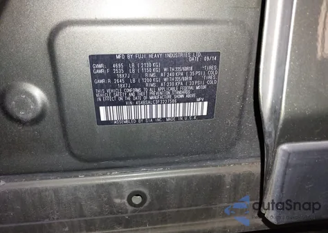 2015 Subaru Outback 2.5I Limited z USA, uszkodzony, nr VIN 4S4BSALC3F3227586